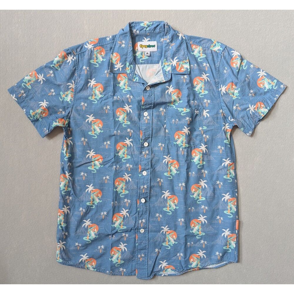 Tipsy Elves Men's Gator Flavor Hawaiian Shirt Size M